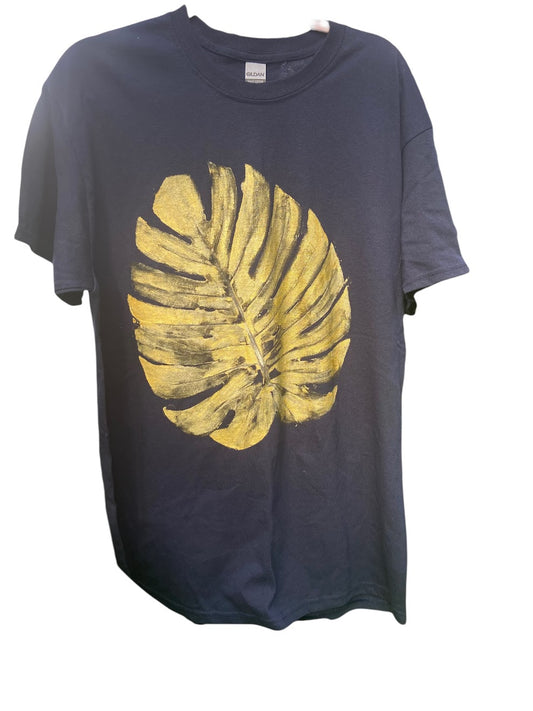 Handprinted upcycled Monstera Leaf T-shirt handmade in Hawai‘i – sustainable island fashion